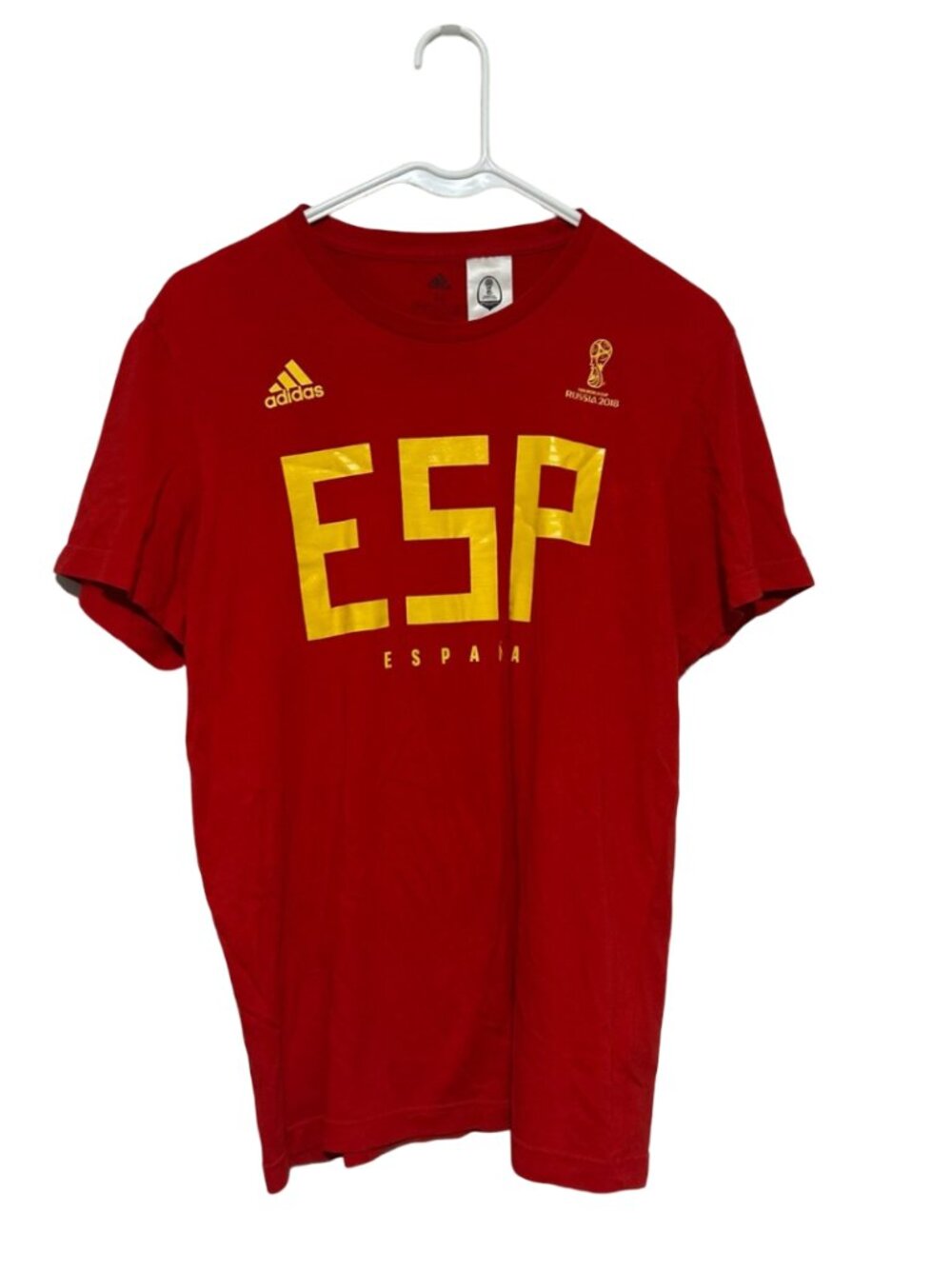 Adidas World Cup 2018 Russia Spain Espana Red Tee Shirt Size Medium
